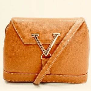 Authentic Valentino Garavani brown Leather Shoulder Bag